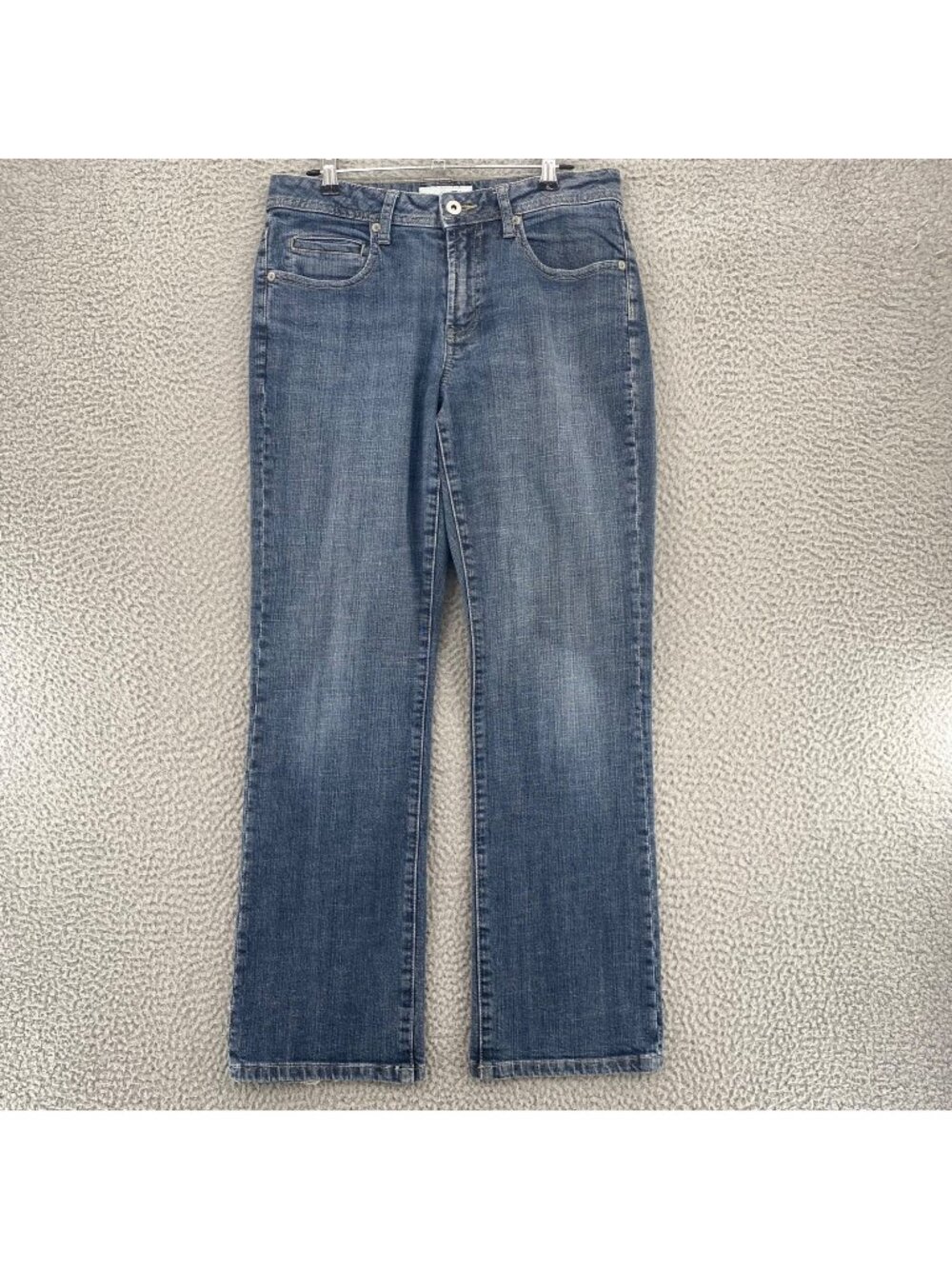 Chicos Jeans Womens 0.5 US 6 Short Blue Platinum Quartz Stretch Bootcut Pockets*